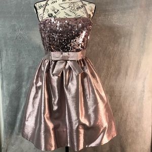 Betsey Johnson Pink Sequin Fit & Flare Mini Dress